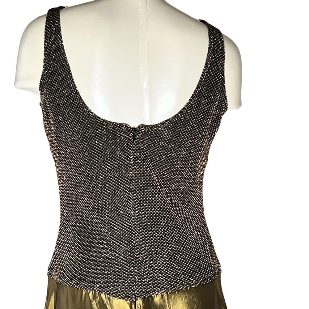 JS COLLECTIONS Metallic Gold Sleeveless Maxi Dress Evening Gown Size 12 - Picture 6 of 16